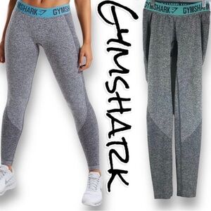 Gymshark Flex Leggings Charcoal Marl Dusky Teal Womens Size XSmall